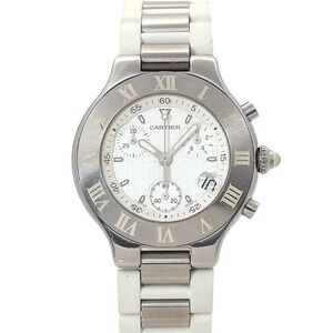 Cartier Must 21 Vantien Chronoscaph W10184u2 Chronograph Men's Date Rubber